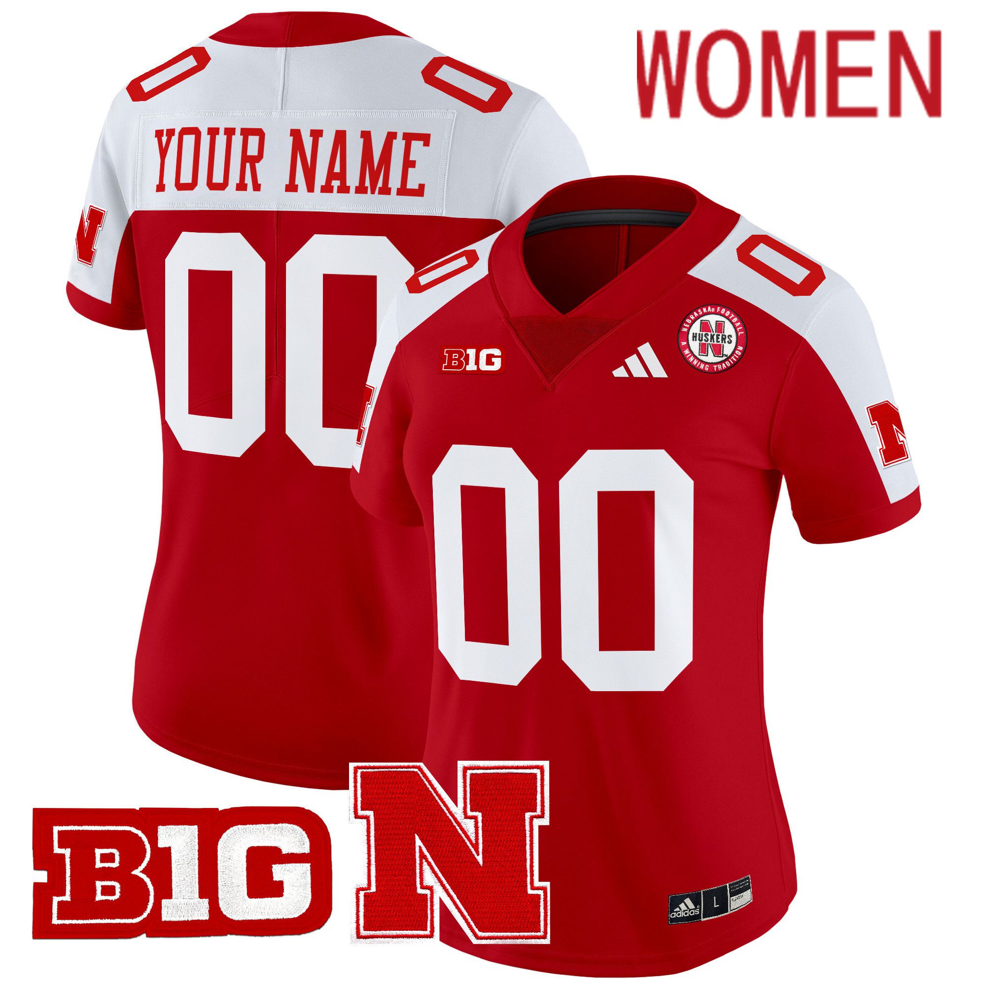 Women Nebraska Cornhuskers Red 2024 Vapor Limited Custom NCAA Jersey style 1->customized ncaa jersey->Custom Jersey